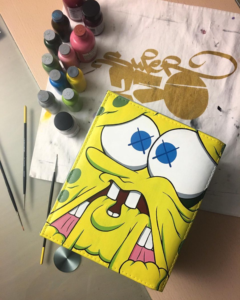 OTSShoeShop's tweet photo. From Zurich to Bikini Bottom something from @Super250er. He always pushes it to the limit with what can be done with our @angelusshoepolish products. 

Order with us and save 10% off your order with code:sneakerseason. Hit the link in the bio https://t.co/8CNgWQ0nSP