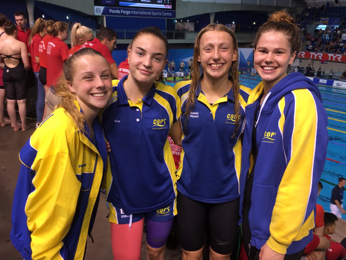 COPSSwimFast's tweet photo. BOOM! BOOM! BOOM!!! Awesome swim from @evewright_xo @_ameliamonaghan @mialeech1 @WhyattKenzie to win BRONZE in the 14-16yrs 4x100m Medley Relay #hardworkpaysoff #skillsthatkills #topjob #goCOPS #BSC18 https://t.co/1XyLf5YB7V