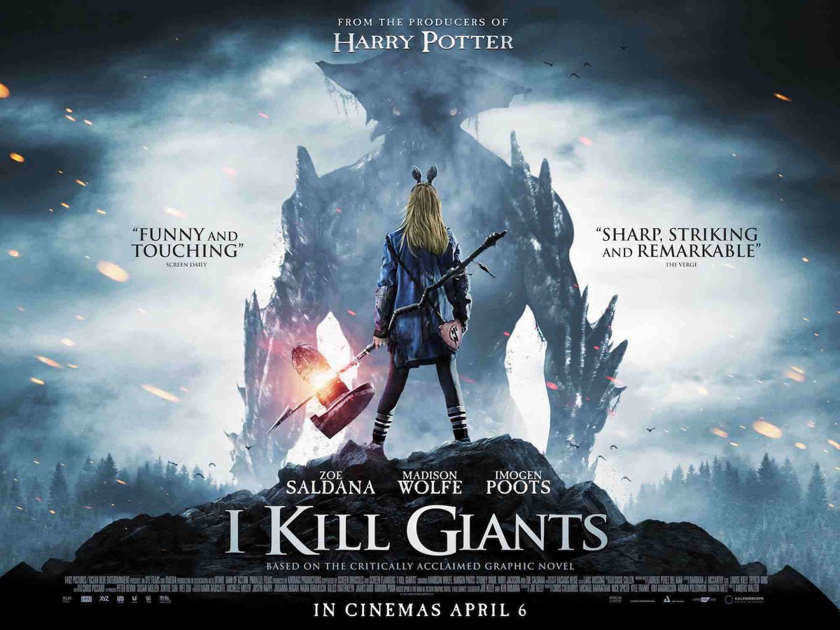 I Kill Giants, dünyanın gerçekleri ve acımasızlığından kaçmak isteyen bir çocuğun kendi hayal dünyası ile başa çıkma çabasını fantastik bir kurgu ile aktarıyor. Ayrıca çocuk dünyasındaki bu olası travmatik süreç ile yetişkinleri çarpıcı bir şekilde yüzleştiriyor. #ikillgiants