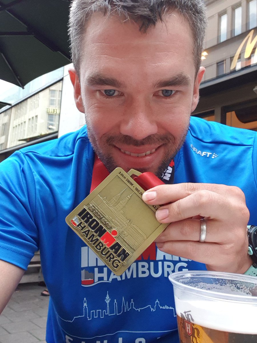 I will just leave this here. Its been a tough day but that's Ironman no3 complete. I will update more about #IMHamburg tomorrow, well done to everyone who took part (especially Matt who smashed it and joined me on a lap of the run) and well done whatever you did today #ukrunchat