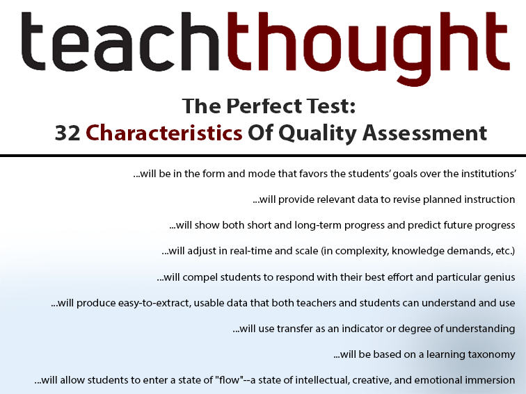 DrAAlston's tweet photo. 32 Characteristics Of The Perfect Test - https://t.co/LirgD2z8AJ #edchat https://t.co/ccbu0v1eTA