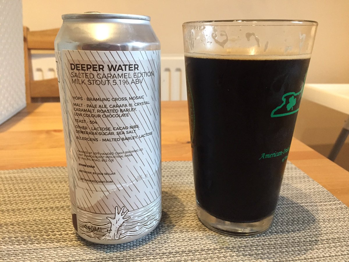 morefromchris's tweet photo. Oh my @LHGBrewingco this #deeperwater is outstanding. Perfectly flavoured milk stout. Regret just buying the one. #stout #beer https://t.co/uUQ8ae7RI3