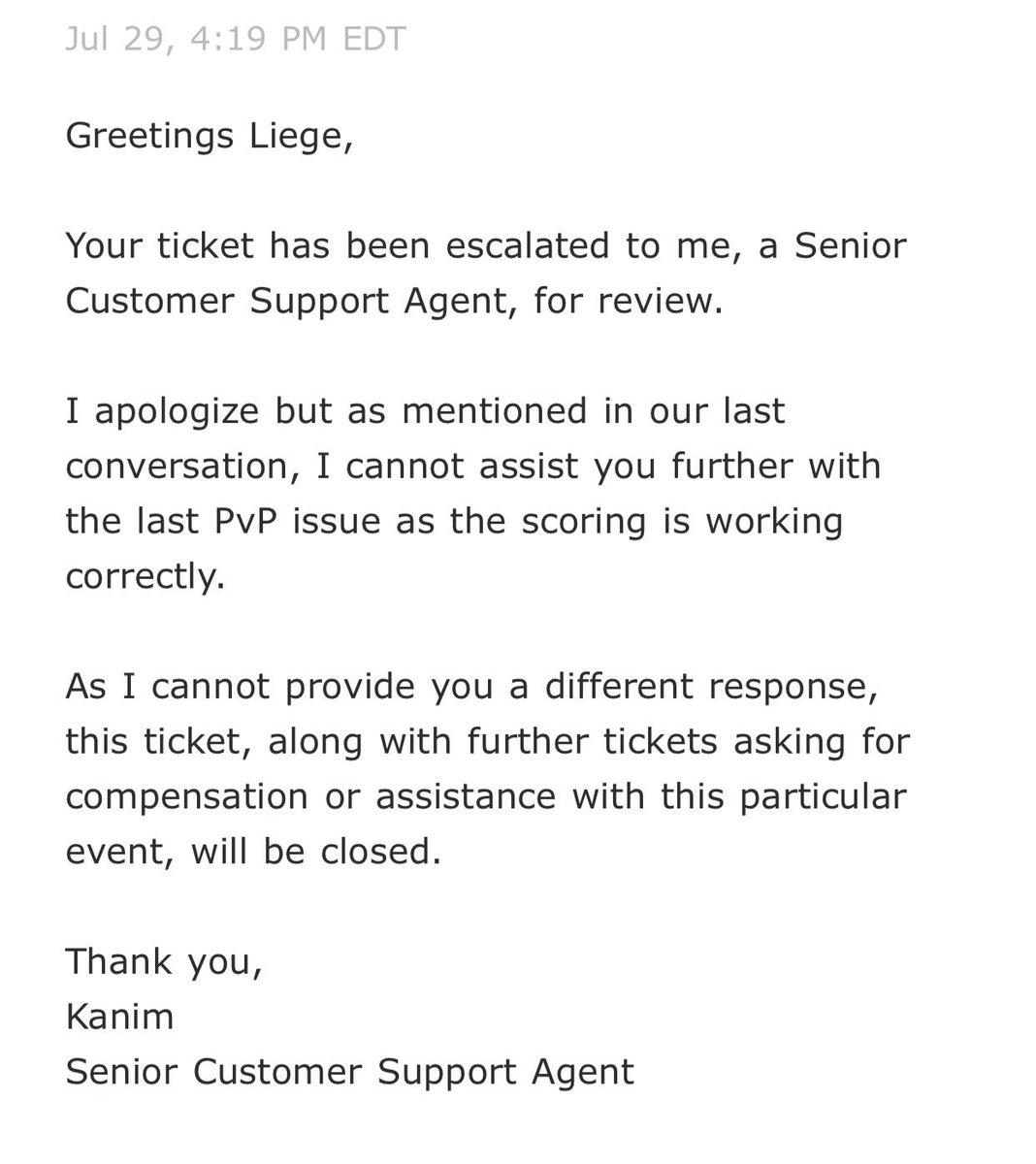 SeptonBrZeus's tweet photo. Well @WBGamesSupport @GOTConquest your customer service is garbage. This will now be escalated to Apple. https://t.co/x3JzBlT6Kd