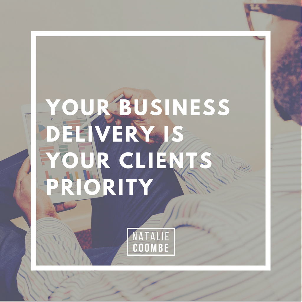NatalieCoombe's tweet photo. With so many things to prioritise as a business owner, never forget how you deliver is your CLIENTS' priority!  It's worth spending the time to make sure you're doing it well  #BusinessPriorities #Delivery #Clients #BusinessOperations https://t.co/VfIJQ93zPl