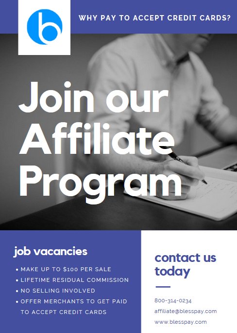 BlessPay's tweet photo. #affiliateMarketing, #opportunity, #blesspay
BlessPay is offering a unique opportunity to join a great affiliate program offering business owners the opportunity to get paid to accept credit cards. https://t.co/jyP2FgvUsf