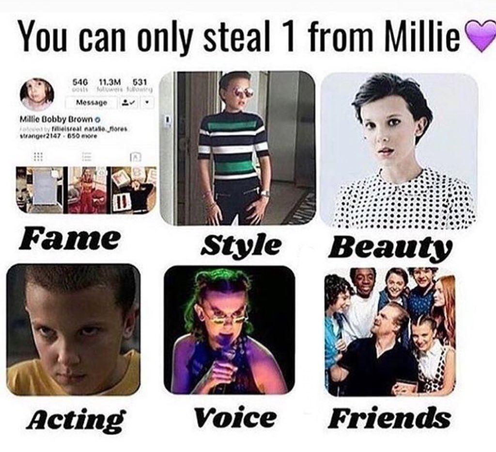 StrangeThingHub's tweet photo. Which one would you steal? Comment below! 👇👇 FAME SOUNDS GOOD TO ME 😂
#milliebobbybrown #millie #mbb #eleven  #meleven #mileven #milliebobbybrownfan #milliebobbybrownedit #milliebobbybrownedits #strangerthings #st #hawkins #strangerthings3 #strangerthingstv #strangerthings2 https://t.co/OhERlHgdAa