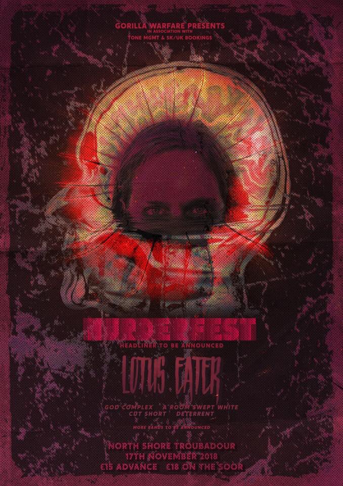 ARoomSweptWhite's tweet photo. We’ll be playing at Murderfest Liverpool this November with @lotuseateruk, @godcomplexuk, @CutShortuk &amp; Deterrent, with more bands to be announced! Get your tickets in early!

https://t.co/SUpfyl7N3E

Tickets: https://t.co/PWbGZ2hJO5 https://t.co/efQvokcT9x
