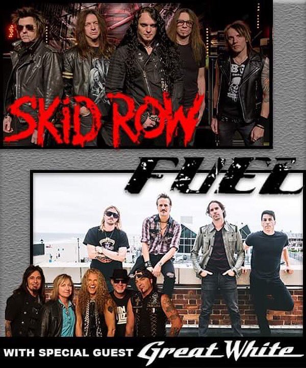 Next up: @officialskidrow with Fuel and special guest Great White! Monday, July 30th - Monroe County Fairgrounds in Monroe, MI. #skidrow <a href="/fuellive/">adrian</a> #fuel @officialgreatwhite #greatwhite @monroecountyfair #monroecountyfair