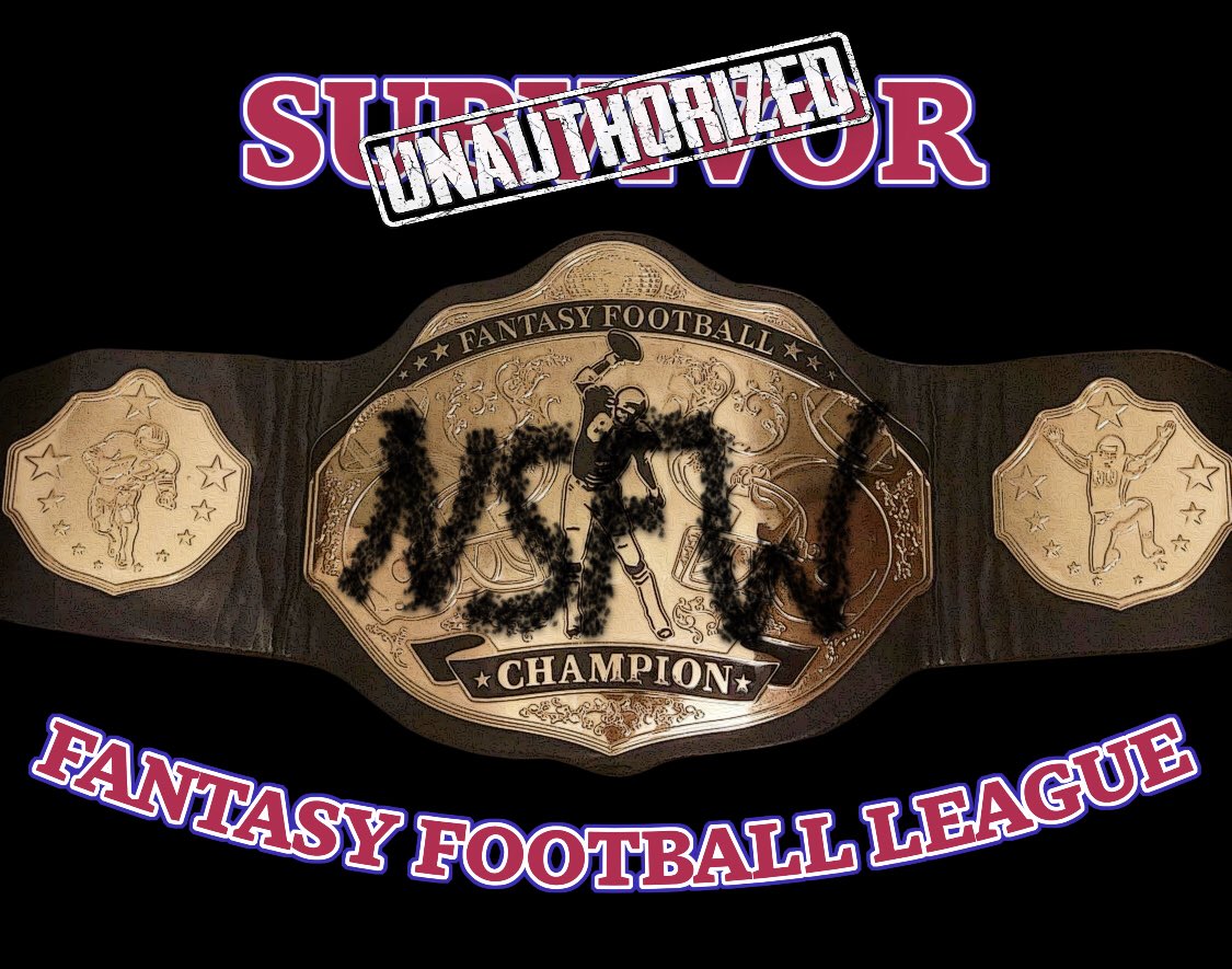 JonnyFairplay's tweet photo. Starting tomorrow... 10 returning players with ONLY 6 spots available, purchase @SurvivorNSFW fantasy football league shirt available starting Monday to be entered in the drawing for the 6 available spots! Winner holds belt! Look for shirt at https://t.co/smzgsyqF66 https://t.co/Tk8KqXJtTL