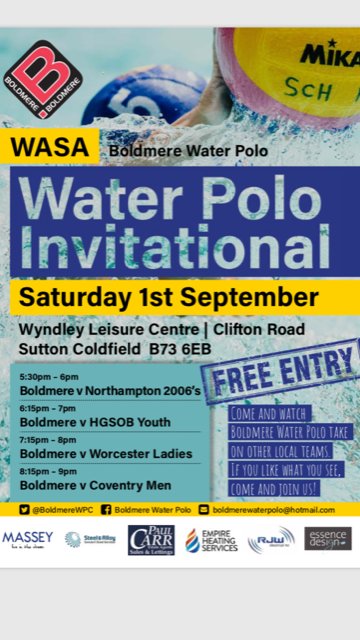 Boldmere Water Polo (@boldmerewpc) on Twitter photo 1st September, <a href="/WyndleyLC/">Wyndley L/Centre</a> Looking forward to some great matches!! <a href="/NorthamptonPolo/">Northampton Water Polo Club</a> @hgsobwaterpolo <a href="/CWaterpolo/">Worc_Crocs</a> <a href="/CovWPC/">Coventry Water Polo</a> #waterpolo 1st September, <a href="/WyndleyLC/">Wyndley L/Centre</a> Looking forward to some great matches!! <a href="/NorthamptonPolo/">Northampton Water Polo Club</a> @hgsobwaterpolo <a href="/CWaterpolo/">Worc_Crocs</a> <a href="/CovWPC/">Coventry Water Polo</a> #waterpolo