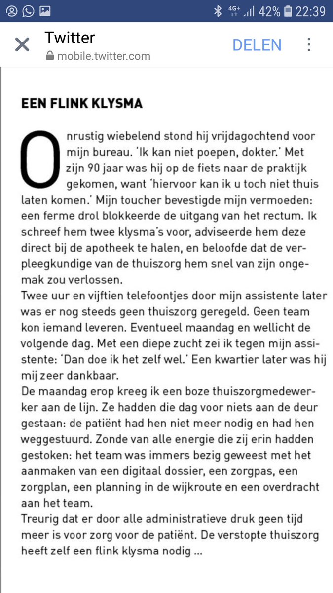 MarjanBergijk's tweet photo. Lang leve de souplesse in de zorg door alle verplichte administratie!  #thuiszorg #actiefysio #NZa @michieltrouw https://t.co/c8ne9OmcGX