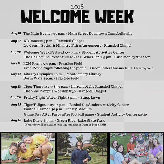 CU_BCM's tweet photo. August 18th starts welcome week y'all! YOU DONT WANNA MISS THESE TRUST ME. Spread the word about these events to your pals! :-) https://t.co/HhDmIvTUzR