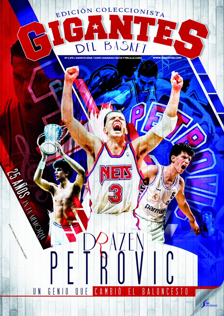 GIGANTESbasket's tweet photo. ¡Ésta es nuestra portada de agosto! 

Especial DRAZEN PETROVIC: '25 años en la memoria' 

📚 Edición de coleccionista 📚 

Ya a la venta. ¡Dale RT/LIKE si TE GUSTA! https://t.co/qDSSr3Fix7