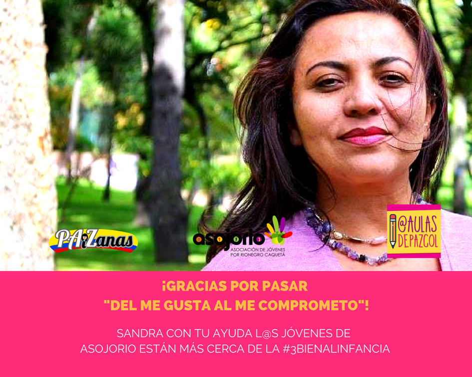 AulasDePazCol's tweet photo. ¡Muchas gracias @sandrahbotero!
Con tu apoyo, vamos sumando para nuestra meta de ayudar a l@s @jovenesrionegro a llegar a la @Bienal_Infancia a contar su historia de resiliencia y construcción de paz. #3BienalInfancia #AulaRíoPaz #FestivalRíoPaz
#BrigadaDigital #PAiZanas https://t.co/PmHAWP4yV0