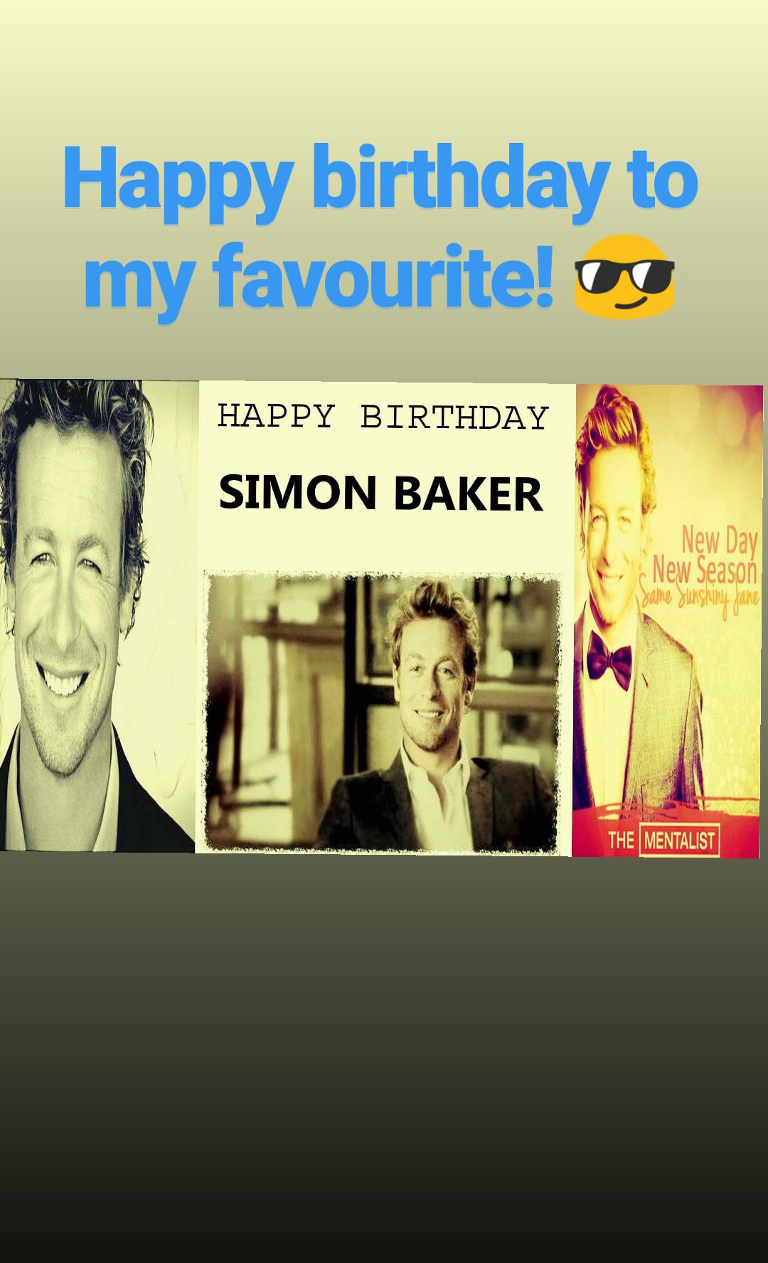 Happy birthday Simon Baker!
You are my favourite!       