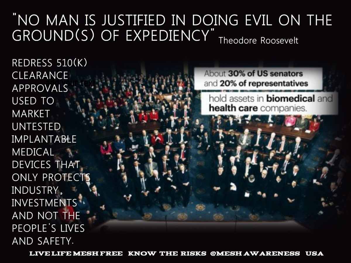 JanUrban12's tweet photo. Any System that values #Profit over #Human #Life is a #Dangerous one #Regulatory Negligence #Congress #FDA Fails to #Protect #patientsafety #Redress 510(k) #FastTracking Untested #MedicalDevices to #Market #Harms4Profit #CleanUpYourMesh #Fortune cannot hide those who do nothing https://t.co/S2EhSnFVOy