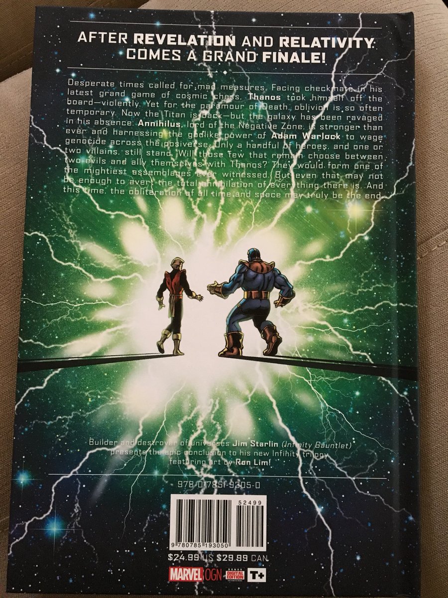 dano_cosmic's tweet photo. Now reading... #Thanos: The #InfinityFinale (2016) by #JimStarlin, #RonLim, #AndySmith, and #GurueFX
#LivingTribunal #AdamWarlock #MadTitan #Annihilus #MarvelCosmic https://t.co/q3dsaYMiYX