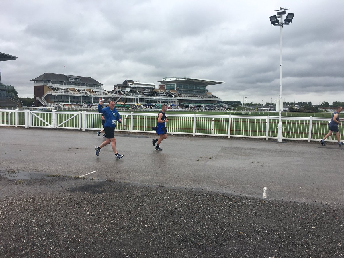 Mark50at50's tweet photo. Aintree Half Marathon today and it was like Autumn - wet and windy. My best time during 50at50 at 2:06:48 and only 11 secs slower than my PB!!!! 34 of 50 complete. #targetpb #50at50 https://t.co/AM5bEWtMXn