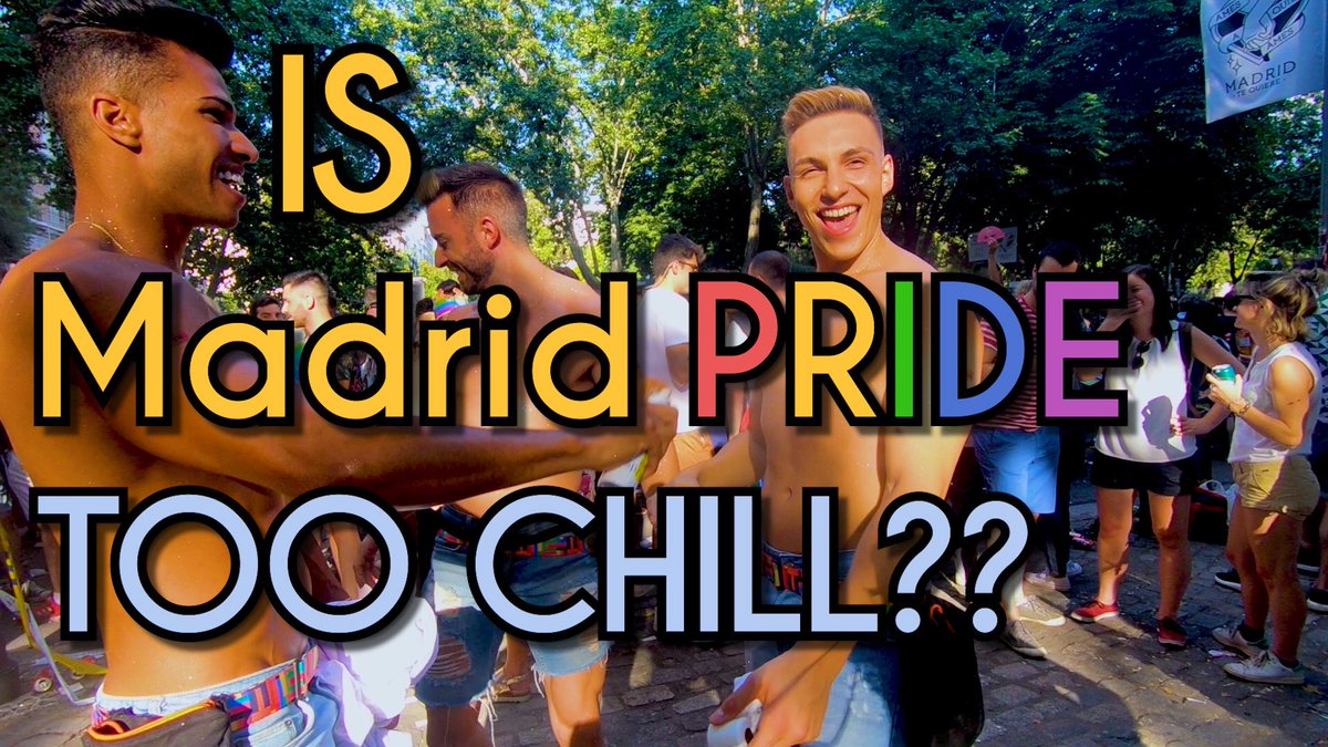 FreshLifeOn's tweet photo. Cory, Marcos &amp; João hit the Madrid Pride Parade! But they find a more relaxed vibe than they've felt at other Prides like NYC or São Paulo. Why is that?? Watch from the top...as they get to the bottom of this mystery 😉 VIDEO: https://t.co/CwJwAm9YZC
#Pride #LGBTQ #Gay #GayTravel https://t.co/tc5RyEYeBG