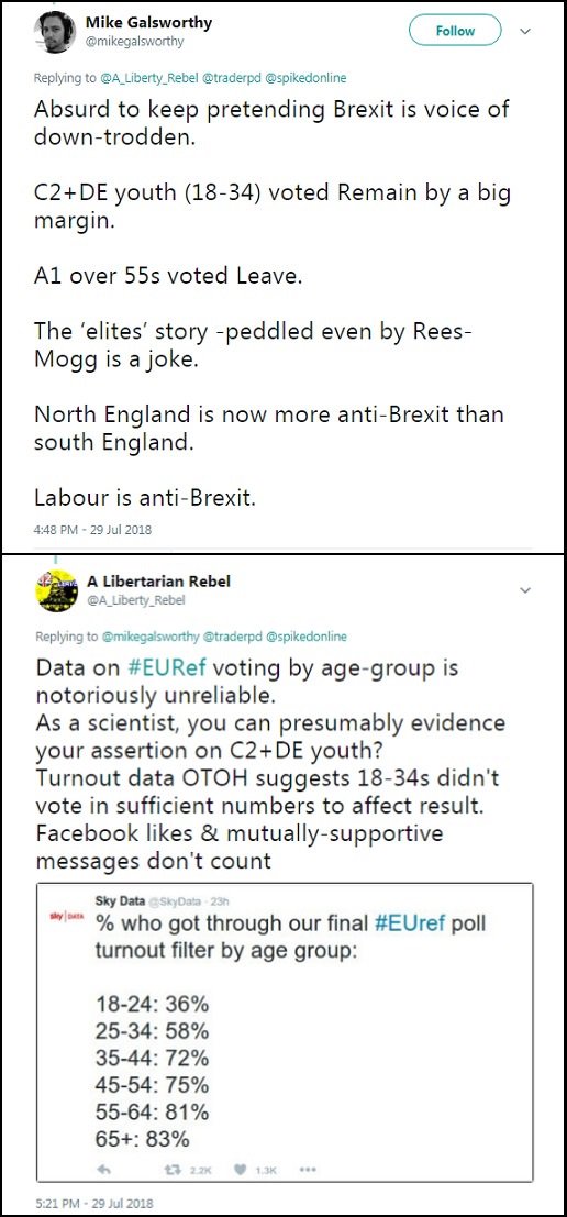 A_Liberty_Rebel's tweet photo. See attached exchange/times.
Answer came there none.
It would seem that the scientist who runs #Scientists4EU cannot, as a scientist, provide evidence to back up his assertion about the #EURef voting of C2+DE youth.
Ah well. . . . https://t.co/8fXGRBRptA