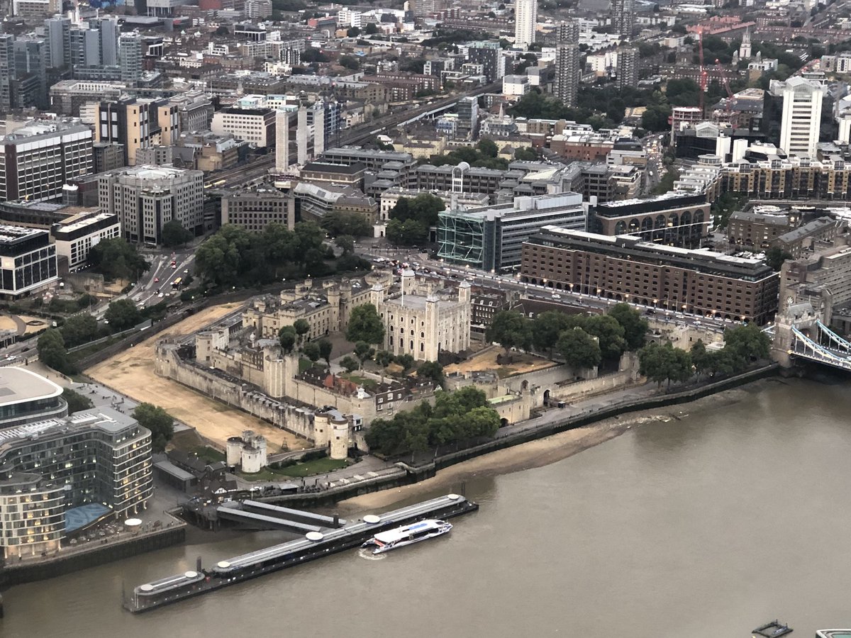 View of the Tower of London from The Shard in London