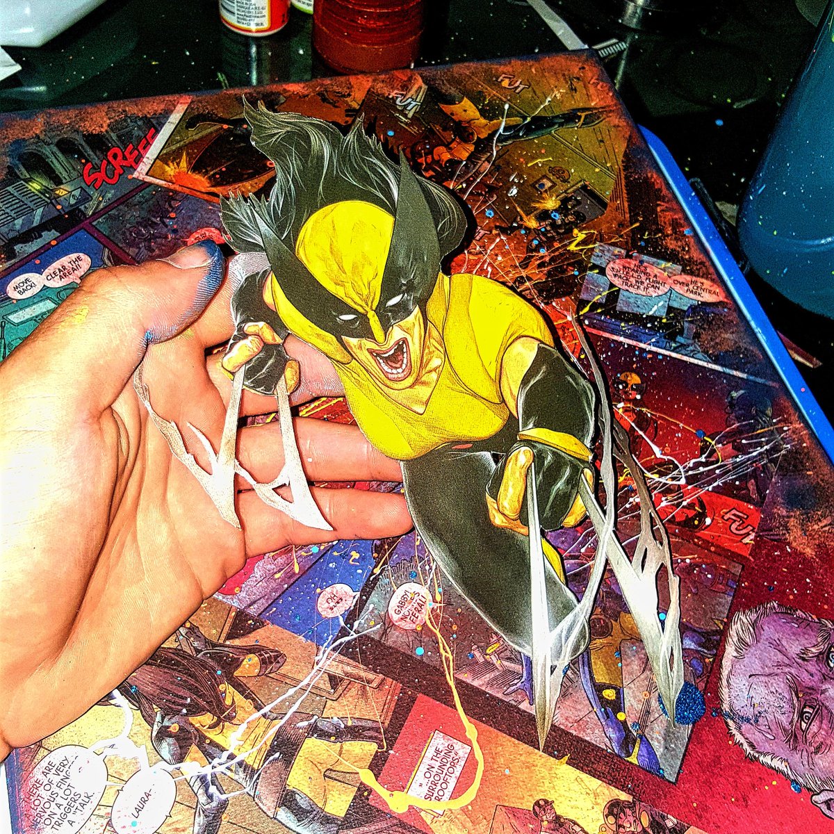 Comic2Canvas's tweet photo. Still got it 💪🏼
.
.
.
#fanart #X23 #marvelcomics #comiccollage https://t.co/NS2Xl3fpQT