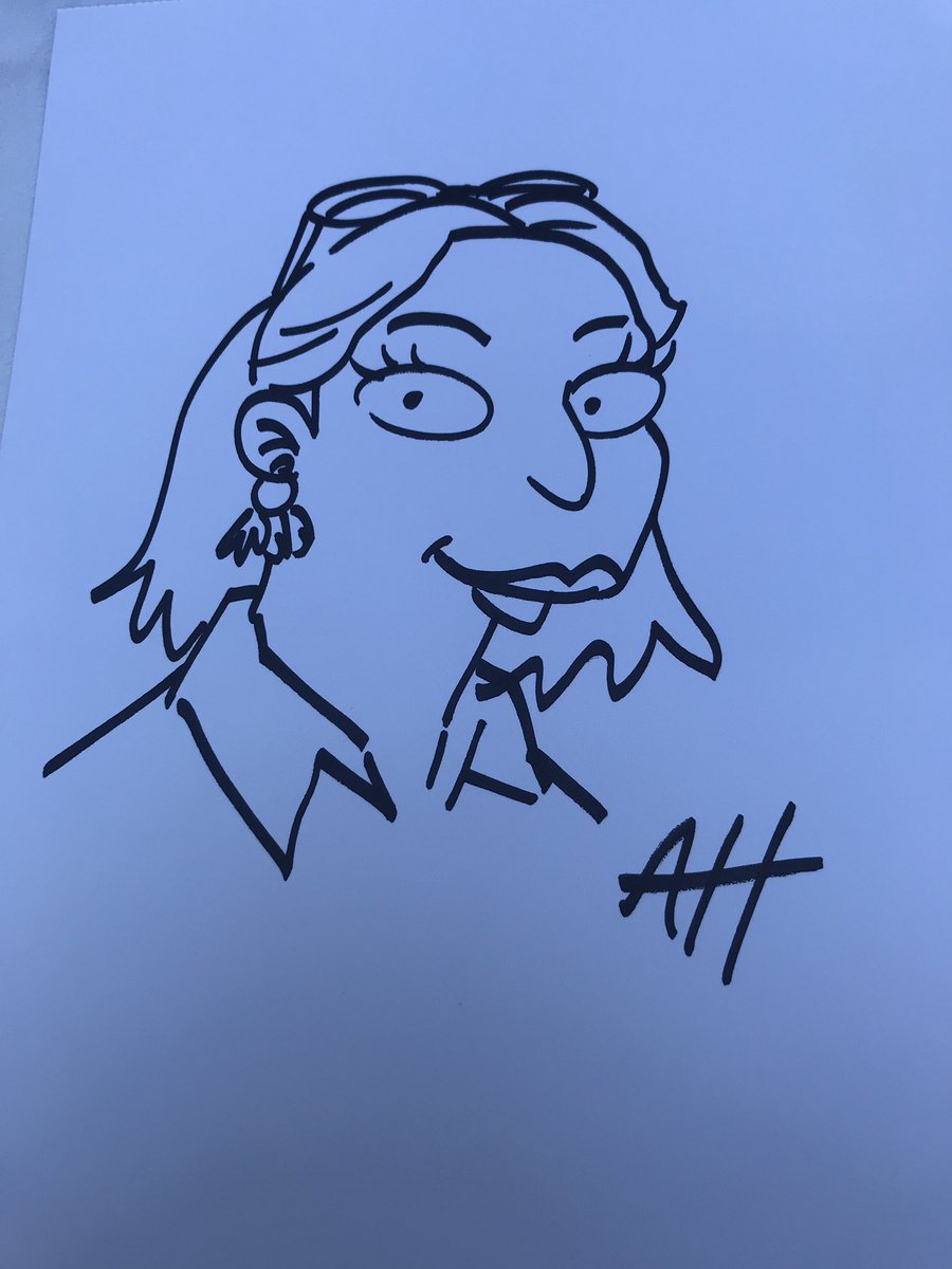 At #TCA18 party for <a href="/disenchantment/">Disenchantment</a>, new <a href="/netflix/">Netflix</a> animated series from <a href="/MattGroening4/">Matt Groening</a>. Two of the show’s talented artists drew me and I am so geeked out that I might die!! #BucketList #happytears