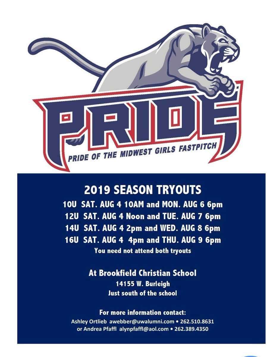 GFieldSoftball's tweet photo. ❕Attention 12u girls looking for a club team❕Come play for Pride of the Midwest! 12u age will be coached by past Greenfield Hawks player, Taylor Johnson (@tjann38) See you at tryouts! https://t.co/N0jLrQCMvd