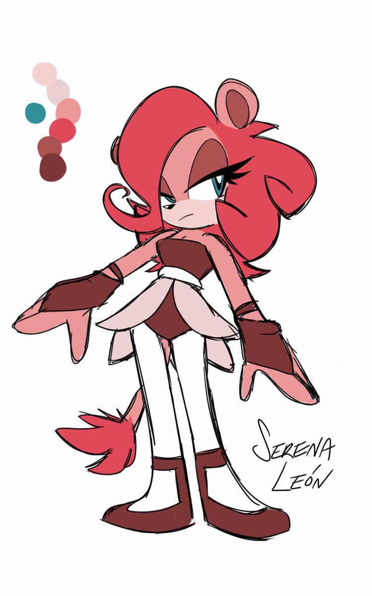 sand_ruins's tweet photo. This is Serena León! (Get it, cause "león" is lion in spanish huehue I'm sooooooo clever)

She is an experienced fighter who uses gymnastics, ballet, and kickboxing to beat up her foes. She's my tallest child and she loves marshmallows- she also has a thick Spanish accent! 💖 https://t.co/EDp6EcbJTp