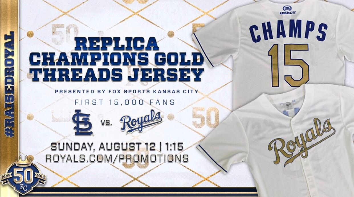 Kansas City Royals on X: Get your own Gold Threads Replica Jersey on  Sunday, August 12 as we celebrate our next #Royals50 Weekend!   / X