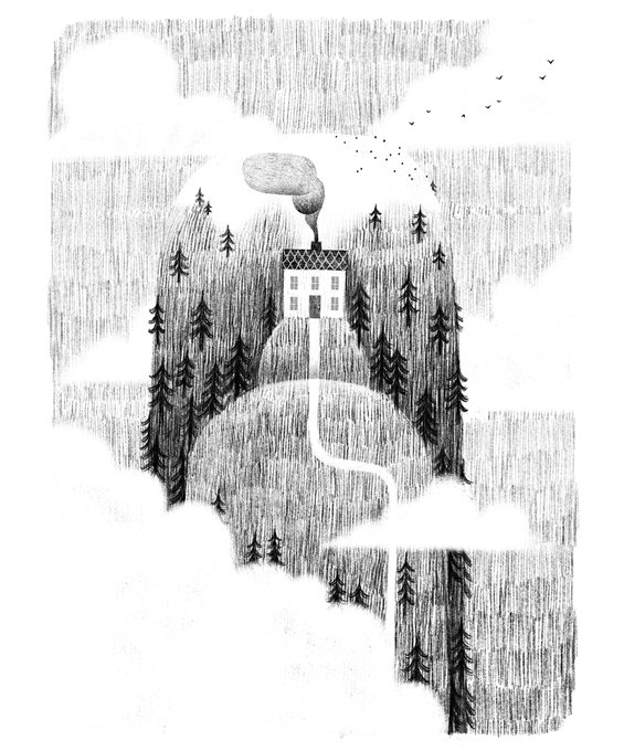 Now if I can just figure out a way to move in...(concept sketch for a WIP) #picturebook 