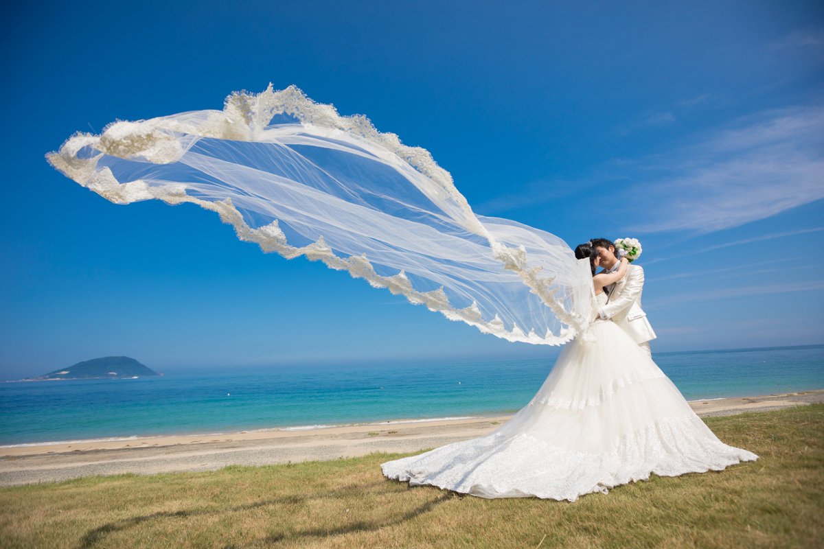ファシーノ Twitterissa 結婚式前撮り ウェディングドレス 海ロケ 結婚指輪 ファシーノ