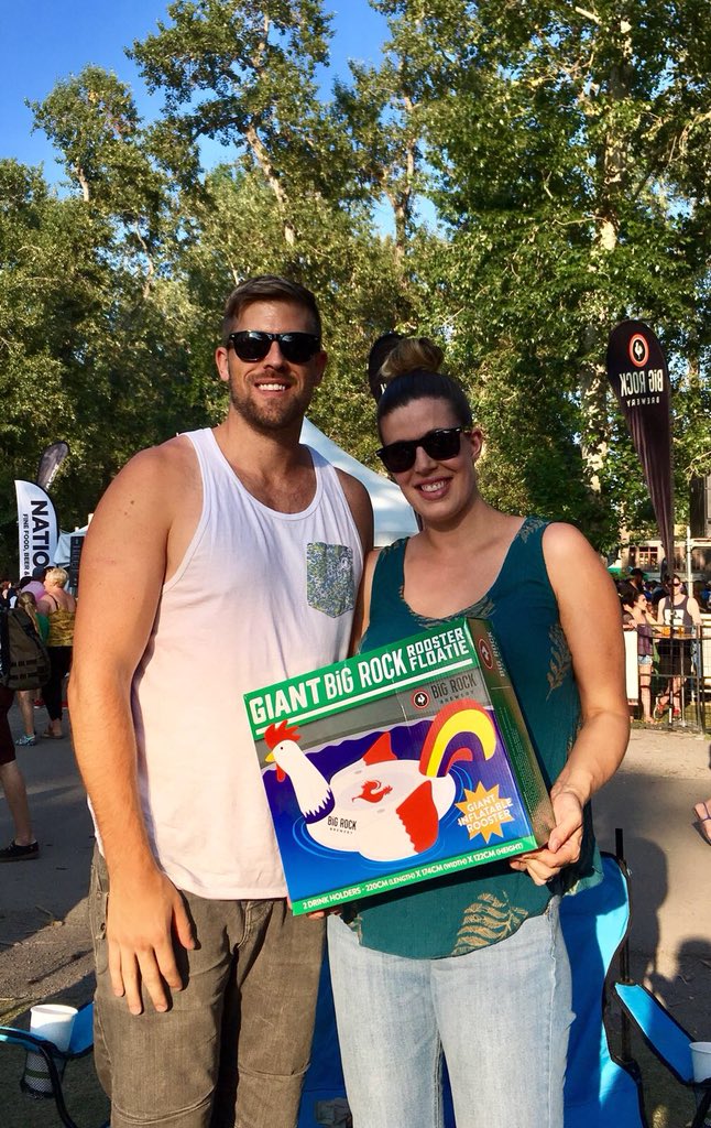 BigRockBrewery's tweet photo. These lucky folks just got a rooster floaty at @calgaryfolkfest - enjoy! #RandomActsOfBigRock https://t.co/Nhi3RbpbNr