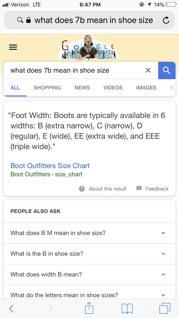7b shoe size meaning