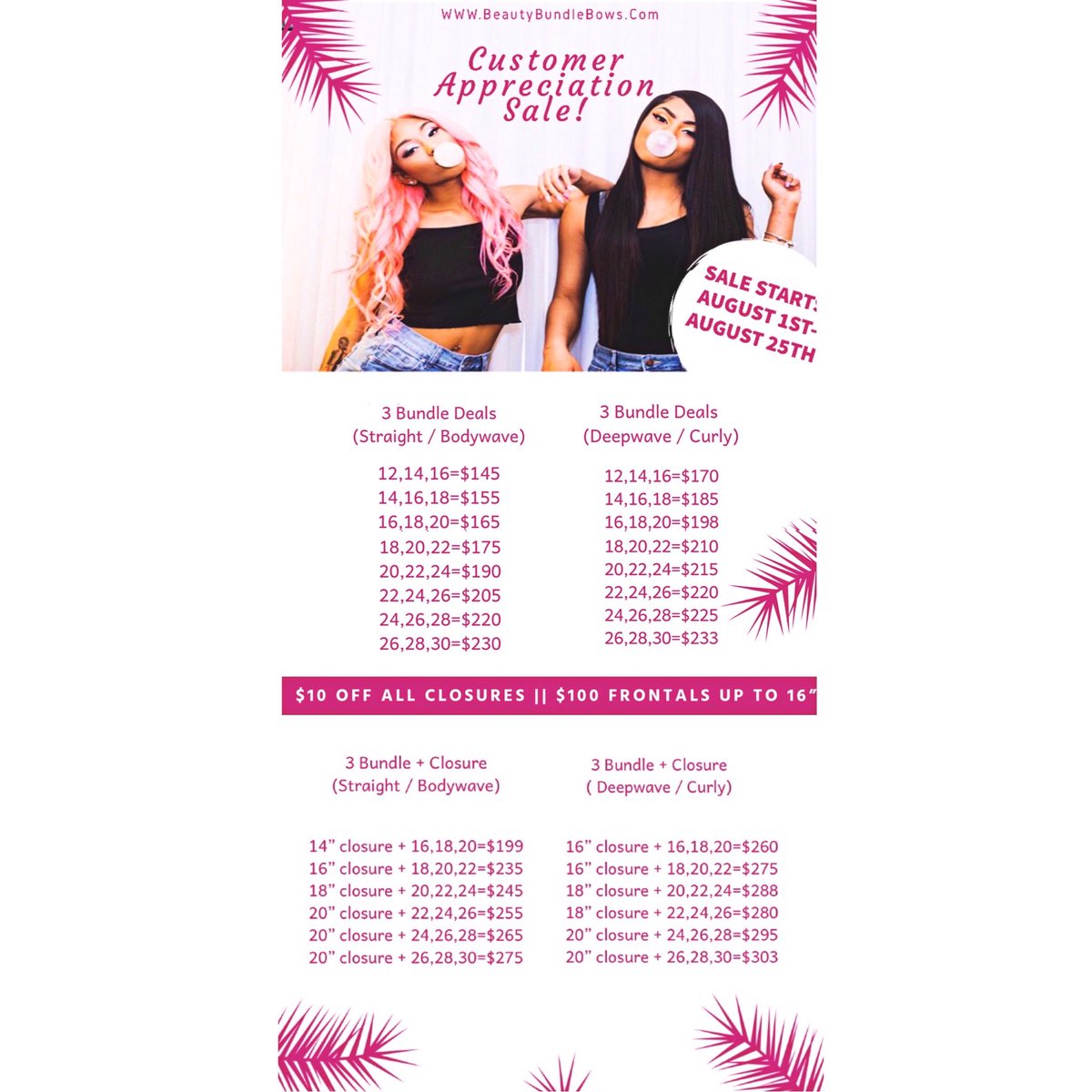 2ChainzIsMyName's tweet photo. This sale is in honor of all my customers and everyone else interested in 100% Virgin Human Hair 😜❤️ https://t.co/rABVcZmSQy https://t.co/4YgMERDBqB