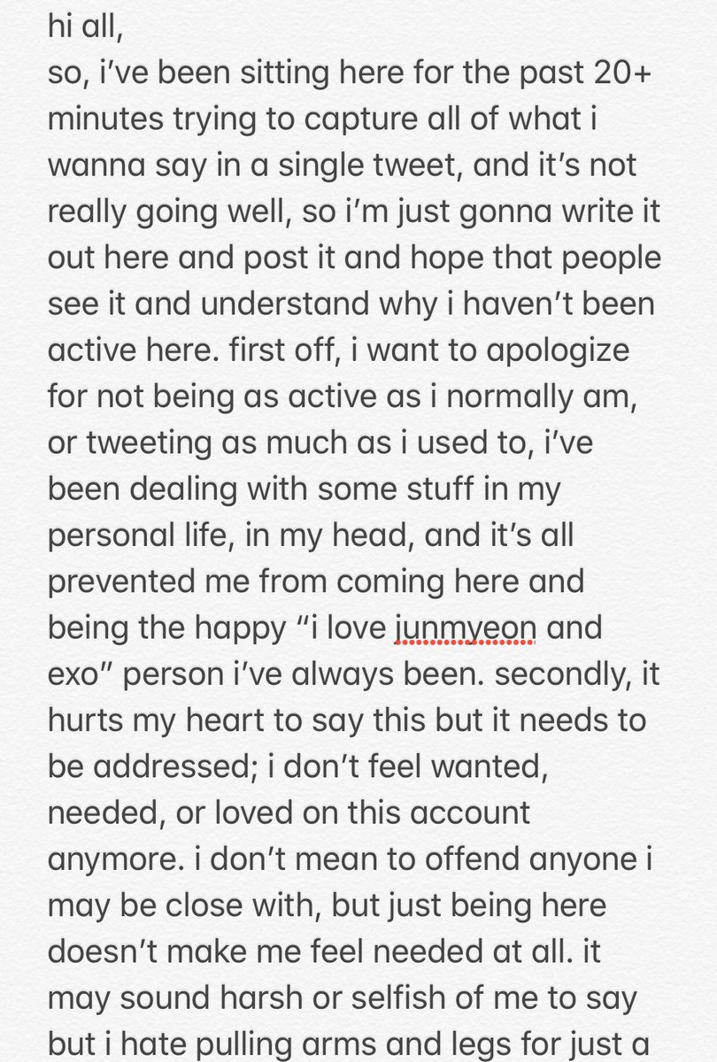 S0FTKJM's tweet photo. i know that this will probably make me seem like a very selfish person, but i wanted to get it out of my system before i broke myself down about it all again, i hope you all understand

i love you all ♡ https://t.co/F660w47Fbo