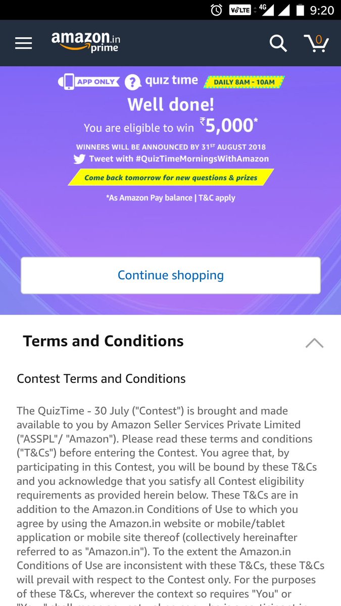 ajitpalsingh714's tweet image. #QuizTimeMorningsWithAmazon