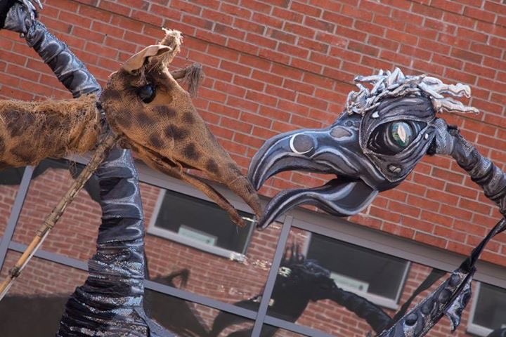 Bevpuppetfest's tweet photo. Dolly the Giraffe by @VIPPuppets and Saurus by @CloseAct / The Cloud Travellers by Judith Hope / The Alchemist by @Frolicked / Seaside Terror by @OddDollPuppetry at #BevPuppetFest 2018! Photos by Scott Wigglesworth #puppets #puppet #puppetry #beverley #eastyorkshire https://t.co/3TjWJz5WGH