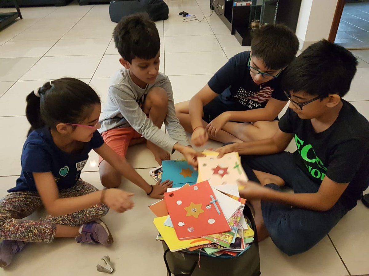EcoWarriorsdxb's tweet photo. Eco Warriors reused leftover pages from old notebooks to create new ones for underprivileged children in rural schools in India. @khda
#upcycle #reducereuserecycle #8weekstreak https://t.co/f6coY6seu2