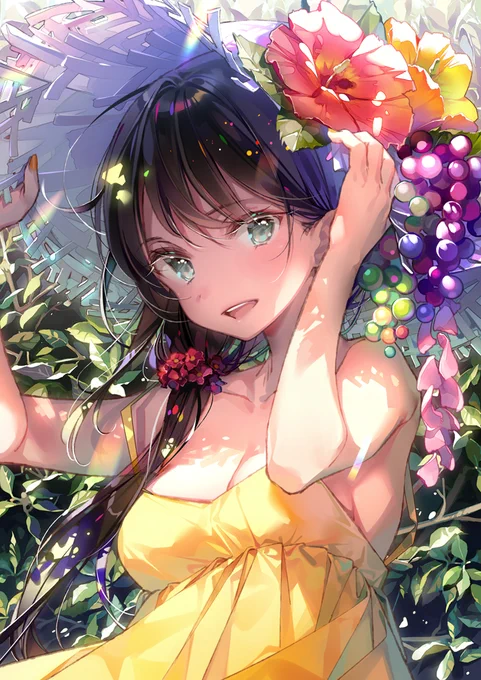 夏コミ新刊の表紙になりますー!今回はとにかく夏っぽい絵をたくさん描きました...!まだ入稿してないので頑張ります?? 