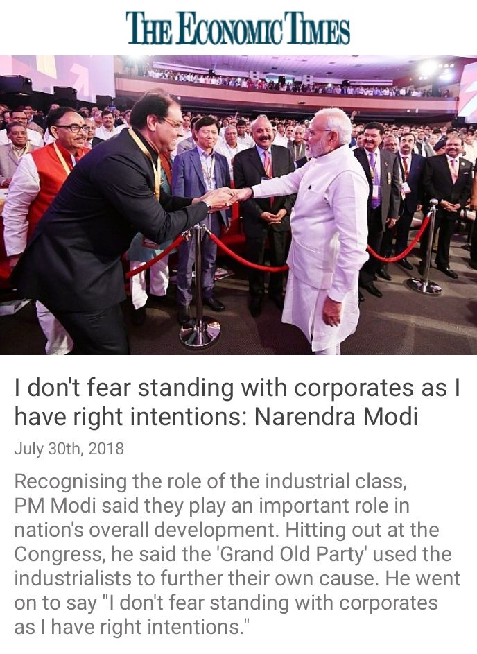 Insanawake's tweet image. When you are with truth..you don't need to fear anyone..
@narendramodi
@BJP4India
#Truthpower
I don't fear standing with corporates as I have right intentions: Narendra Modi
economictimes.indiatimes.com/news/politics-… via NaMo App