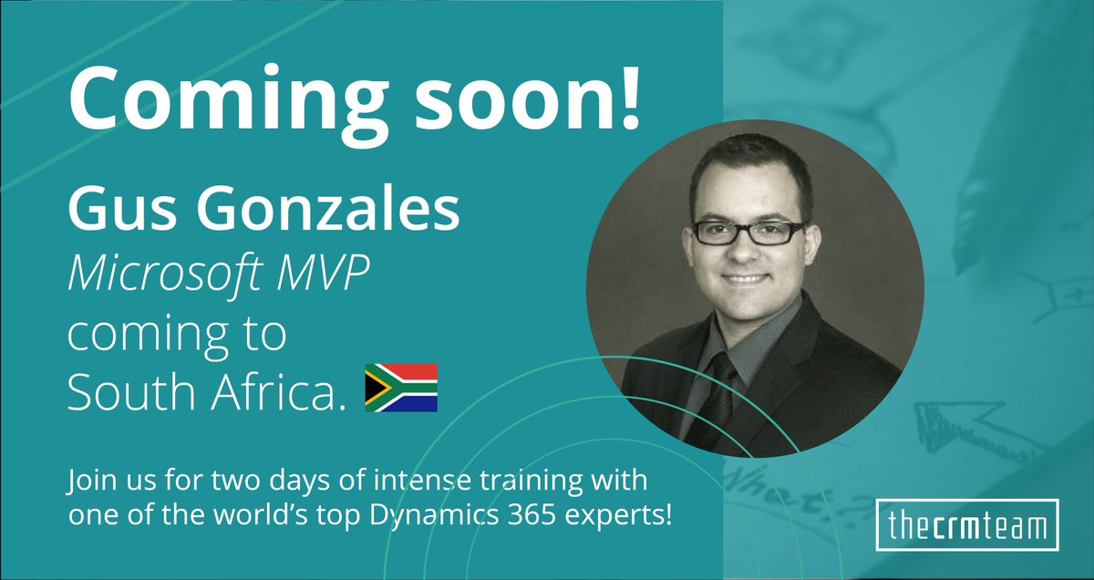 Excited about this! More info to come!  #Dynamics365 #SA #Microsoft #MVP #CRMTraining