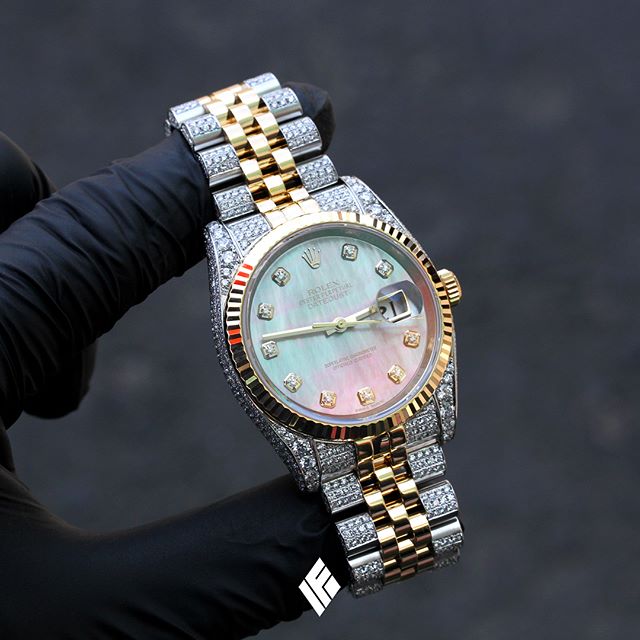 custom iced out rolex