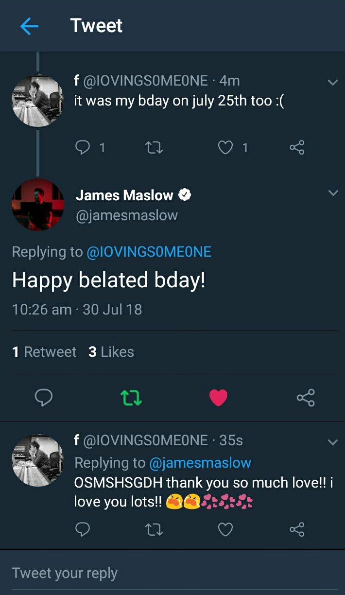 Oof james maslow from big time rush wished me a happy birthday on my other acc YEET 