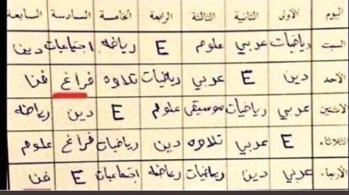 meme_albloushii's tweet photo. ريتويت اذا كنت من ايام هالجدول😍 https://t.co/peUcORKebR