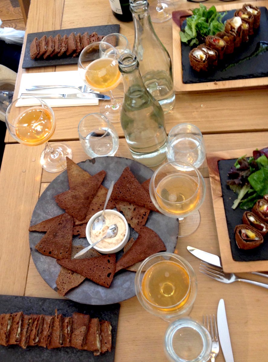 focusonparis's tweet photo. Crêpes on a roll: rolled-up #buckwheat #crêpe #appetizers w/#chorizo, #camembert #goatcheese #smokedsalmon fillings; #tarama dip #brittany #applecider #sundaysinparis #fooding https://t.co/fVjudwvnHj https://t.co/TXOUjTCUha