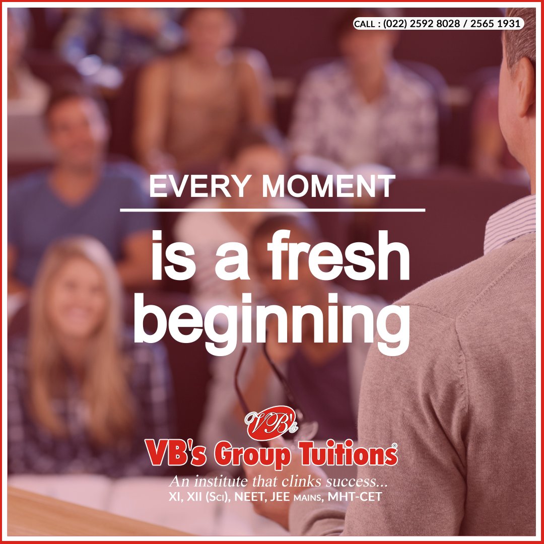 bhavesh_vb's tweet photo. Every moment is fresh beginning.
#bestcoaching #medical #engineering #entranceexam #sciencestudy #student #teacher #IITJEE #NEET #MHCET #entranceexams #admission #vbsgrouptuitions #tuitions #students #sciencetuitions #physics #maths #tuitionsforscience
#thane #mulund https://t.co/rITpKXp1S8