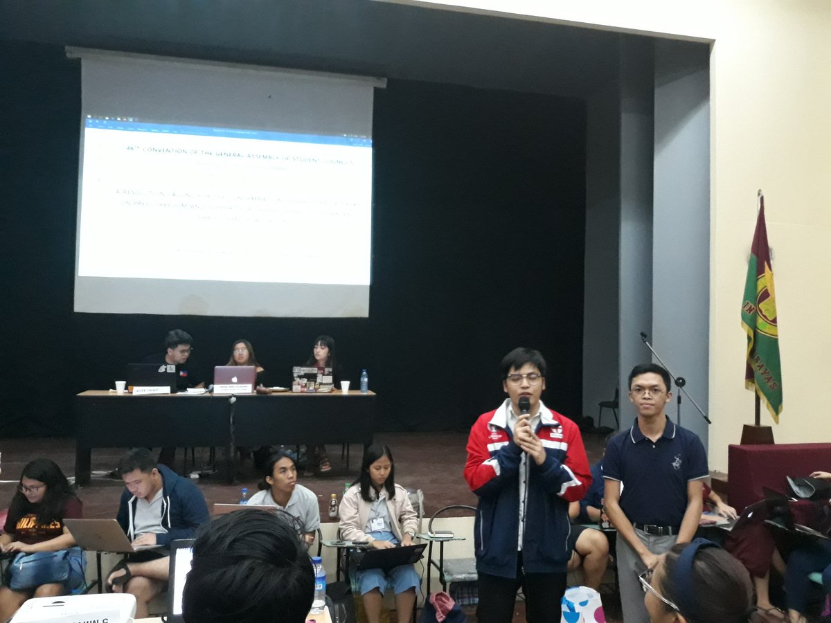 phkule's tweet photo. #GASC46 resumes. UPD CAL SC now presents a resolution calling for the condemnation of the attacks on press freedom and support for the Philippine Collegian and other student publications. #DefendCollegian #DefendPressFreedom https://t.co/dqUMl0akk8