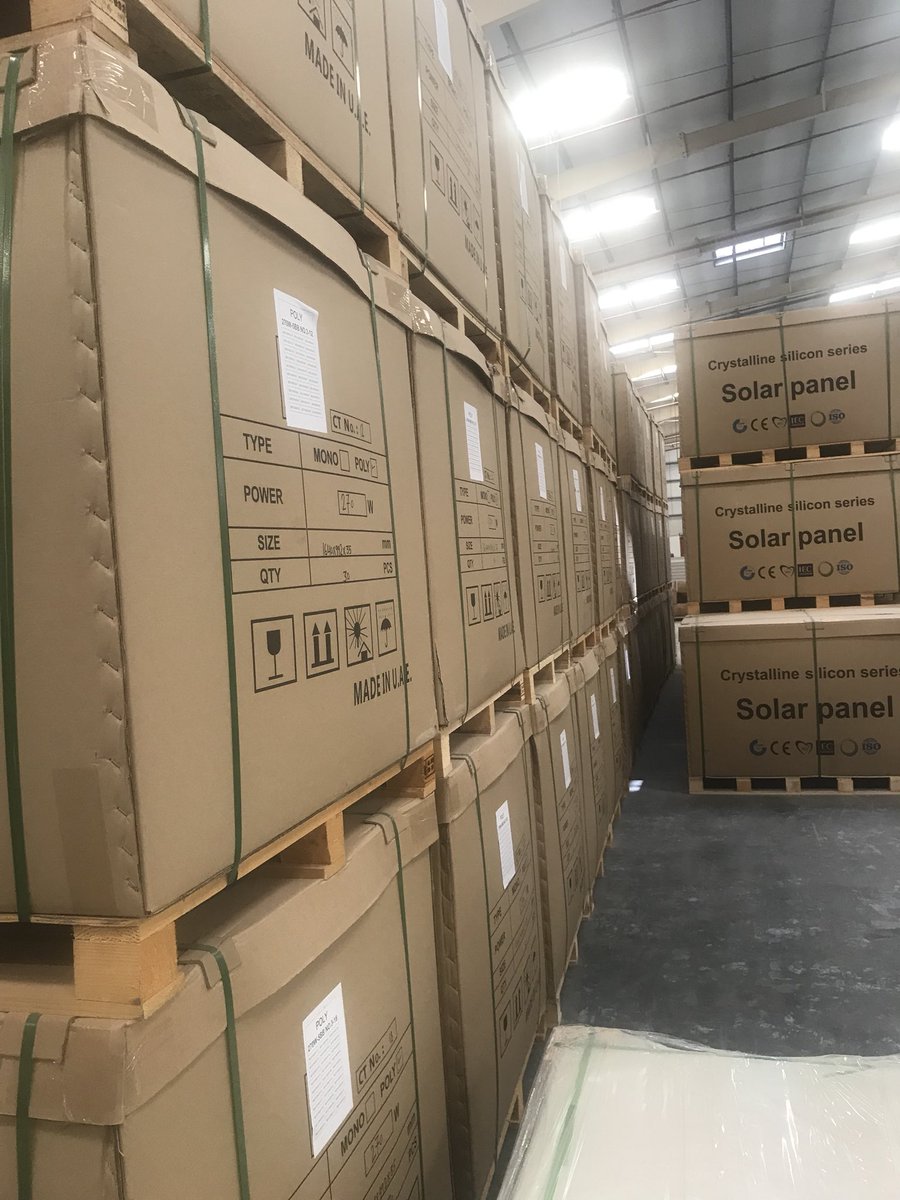 Made in Dubai
320watt-poly(72cells 1956*992*40mm)
260watt-poly(60cells 1640*992*35mm)
270watt-poly (60cells 1640*992*35mm)
Made in UAE 
Dubai factory
Low price 
Contact:+971551106520
email：info@maysunsolar.com
#solarpanels
#solarpower
#solarenergy 
#solarpump
#solarsystem