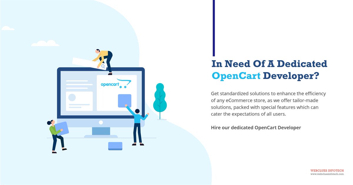 WebCluesInfo's tweet image. Hire #WebCluesInfotech #OpenCartDeveloper to develop an amazing ecommerce store that really make online shopping experience so easy to use and it will entice customers to buy more products.

#OpenCartDeveloper #OpenCartDevelopment #EcommerceStore #OnlineStore